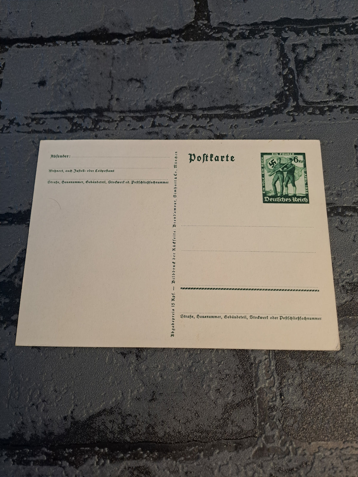 WW2 Postcard 13. Marz 1938 Ein Volk Ein Reich Ein Fuhrer