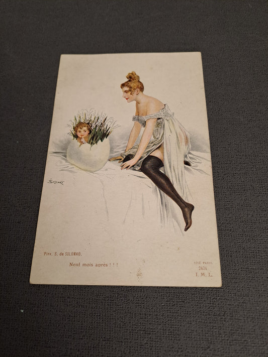 Antique French Postcard 1910-1920 / Antik Fransk Postkort 1910-1920