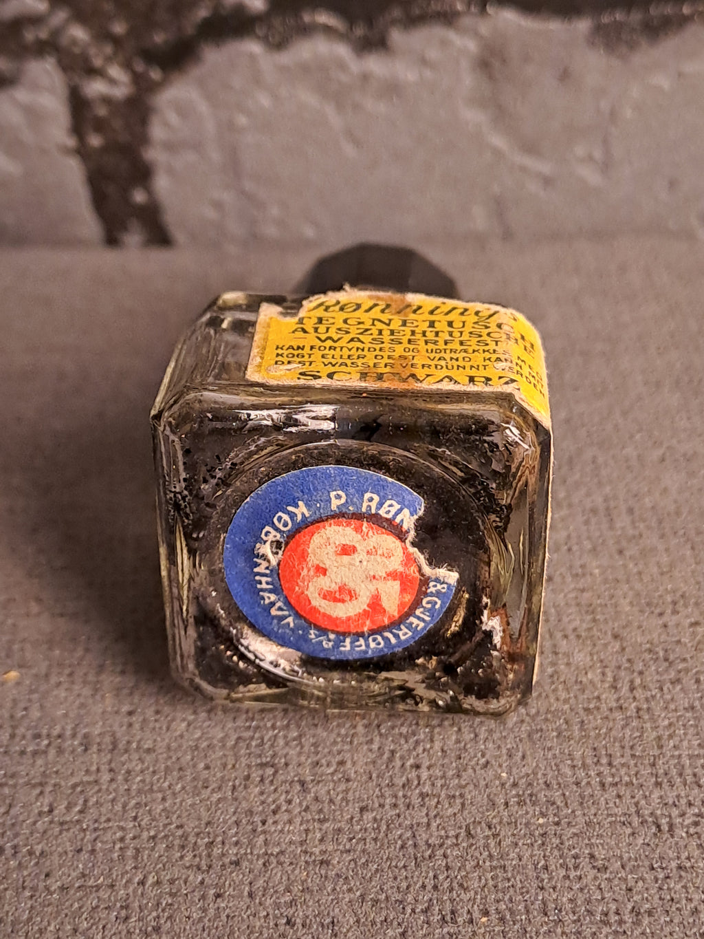 Vintage Glass Ink Bottle 1940s
