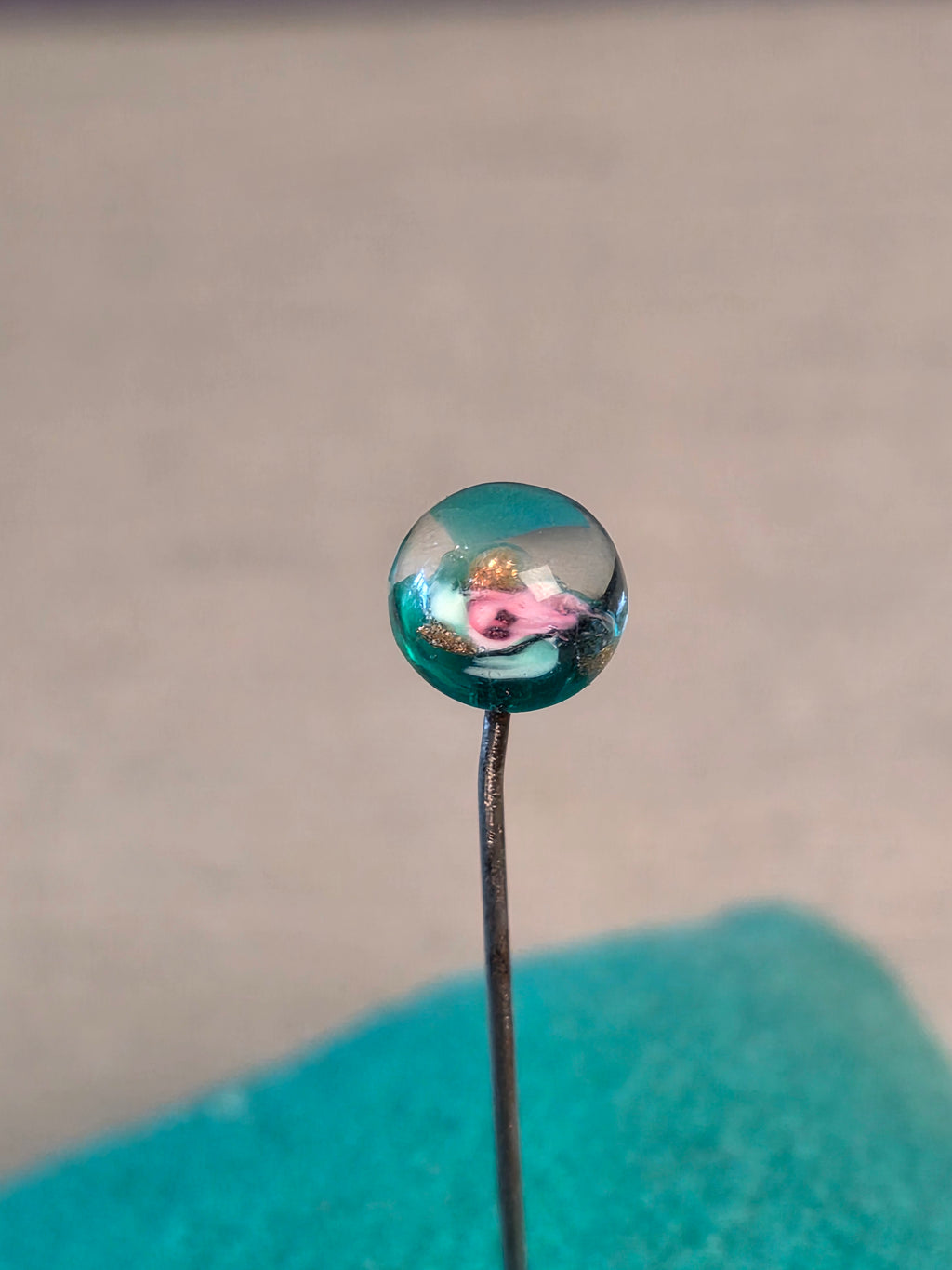 Straight Pin Hand-Blown Bead