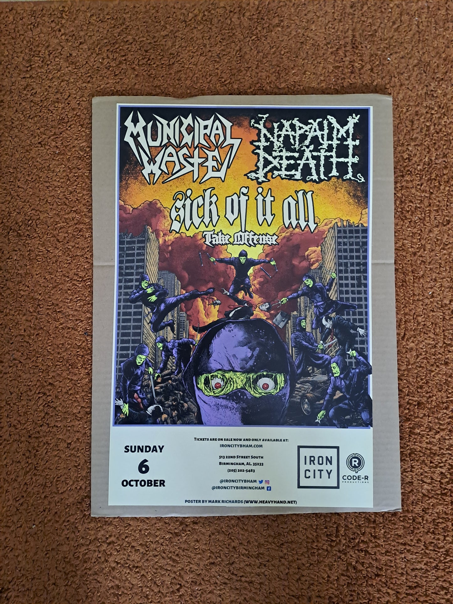 Municipal Waste Concert Poster / Municipal Waste Koncert Plakat