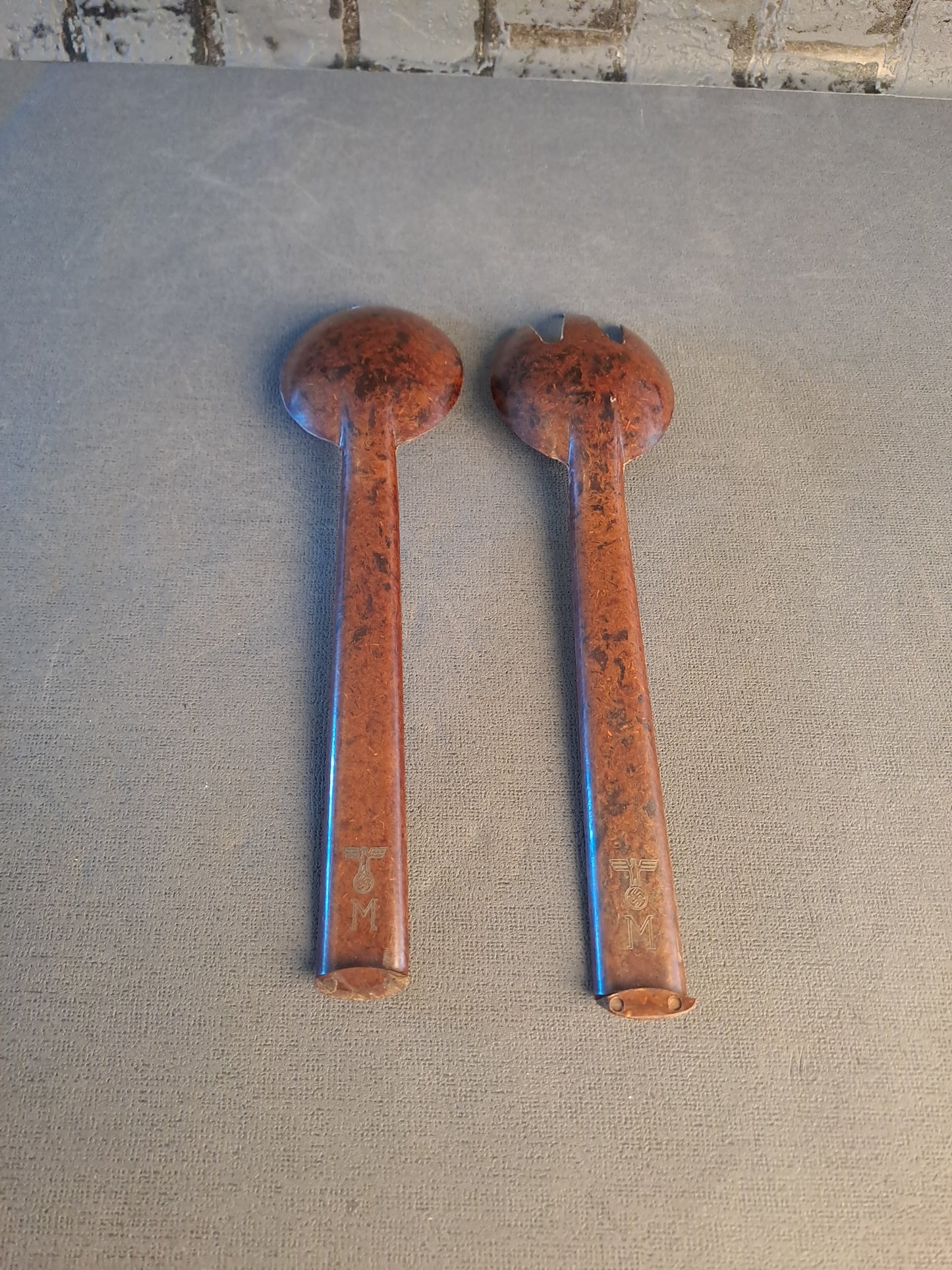 WW2 Kriegsmarinen Bacelite Salad Cutlery / WW2 Krigsmarinen Bakelit Salatbestik