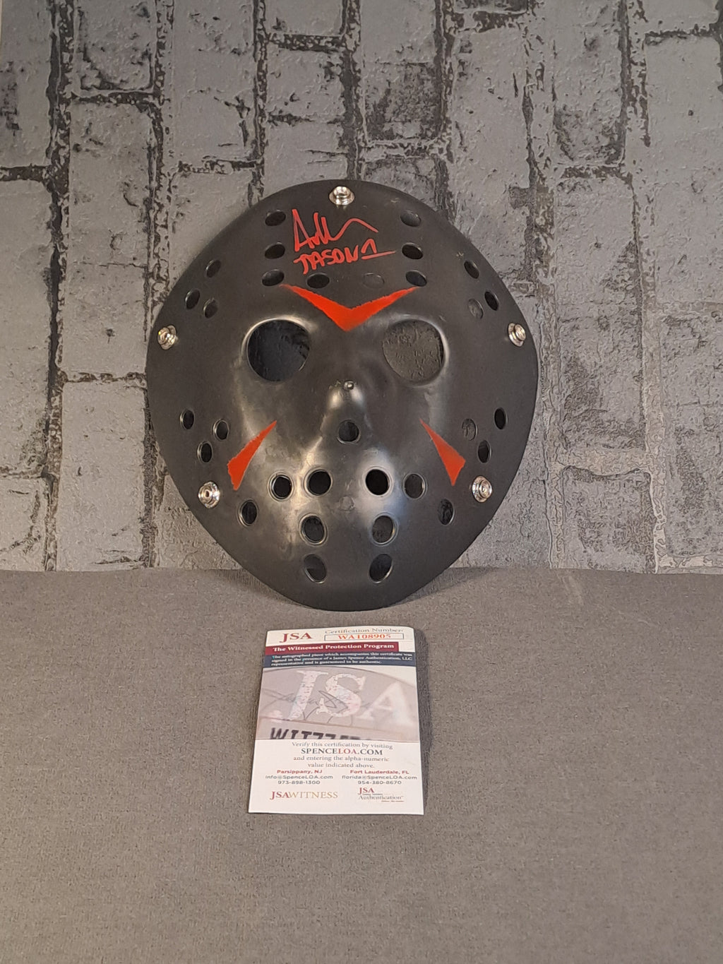 Friday the 13th Ice Hockey Mask with Autograph