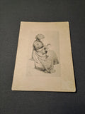 Greeting card 1900/10 Etching by Carl Bloch(?)