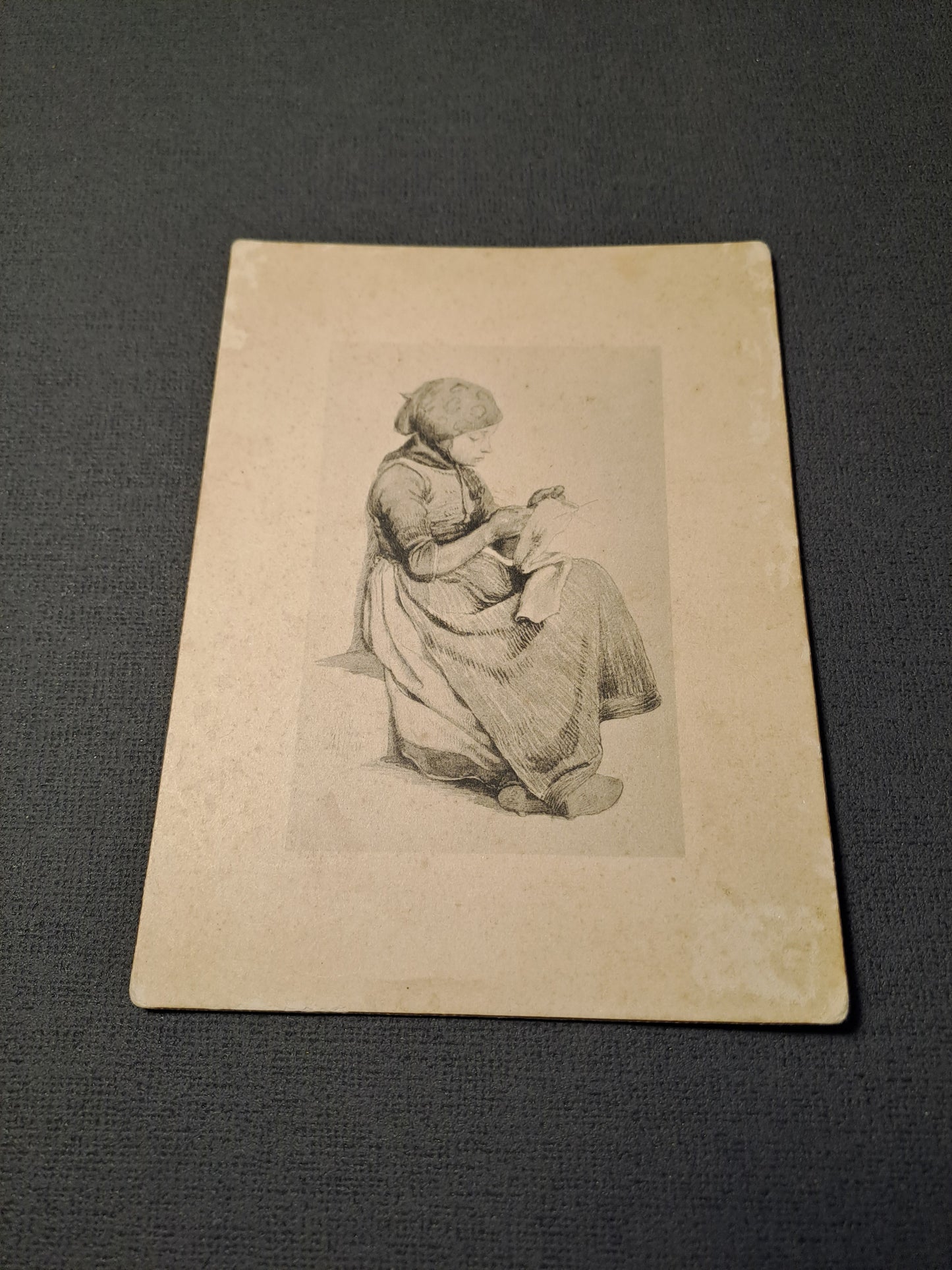 Lykønskningskort 1900/10 Radering af Carl Bloch(?)