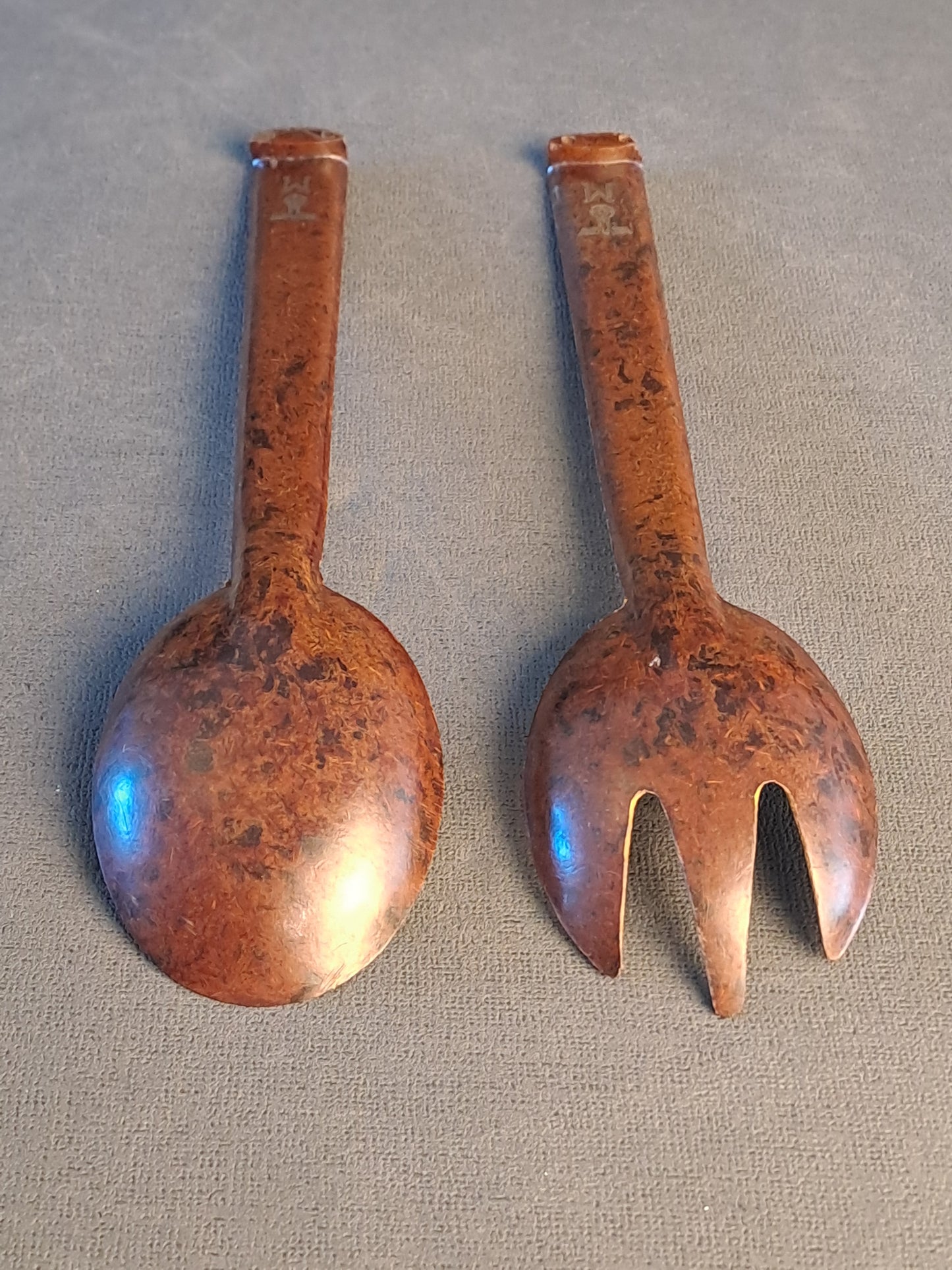 WW2 Kriegsmarinen Bacelite Salad Cutlery / WW2 Krigsmarinen Bakelit Salatbestik