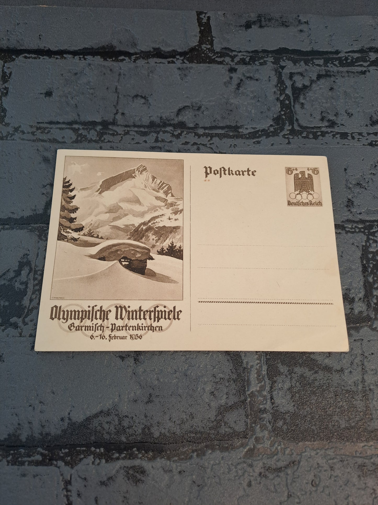 WW2 Postcard Olympische Winterspiele 1936