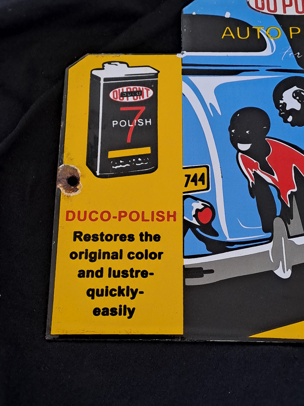 Dupont Auto Polishes Enamel Sign / Dupont Auto Polishes Emaljeskilt