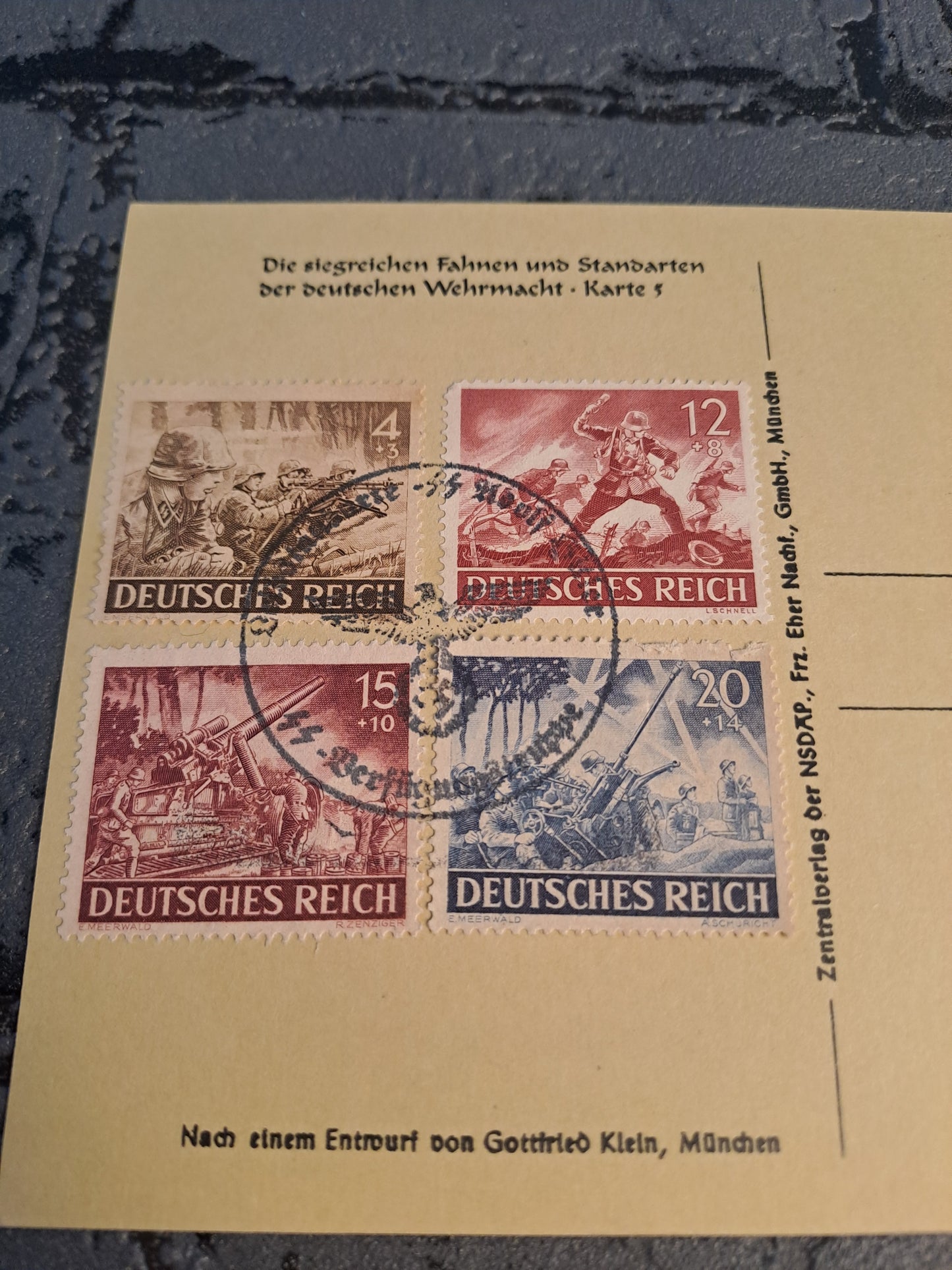 WW2 Postcard Die Siegreichen Fahnen Und Standarten Pioniere