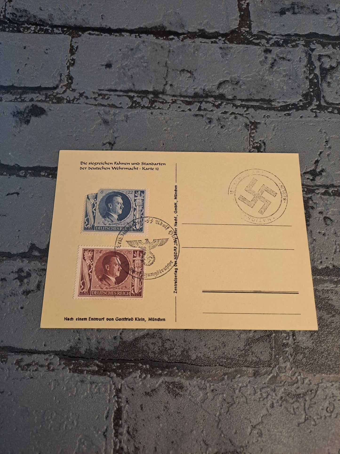 WW2 Postcard Kavallerie Die Siegreichen Fahnen Und Standarten Karte 12