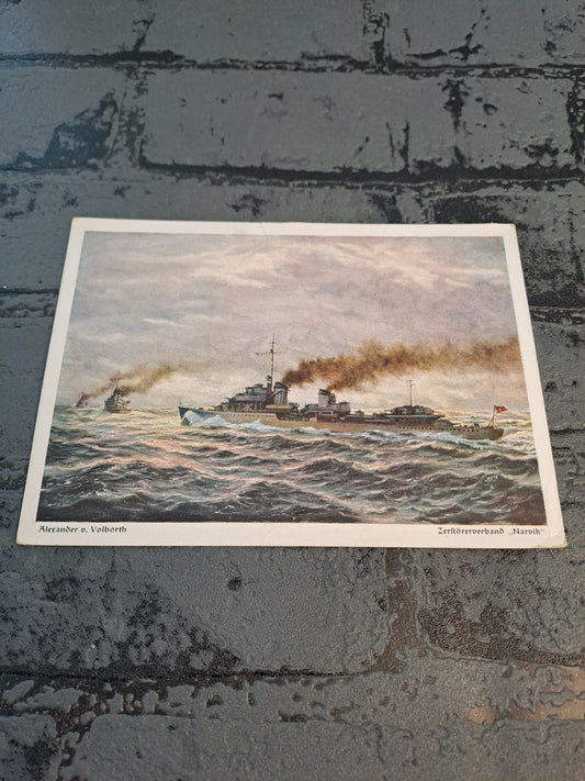 WW2 Postcard Narvik Zerstorerverband