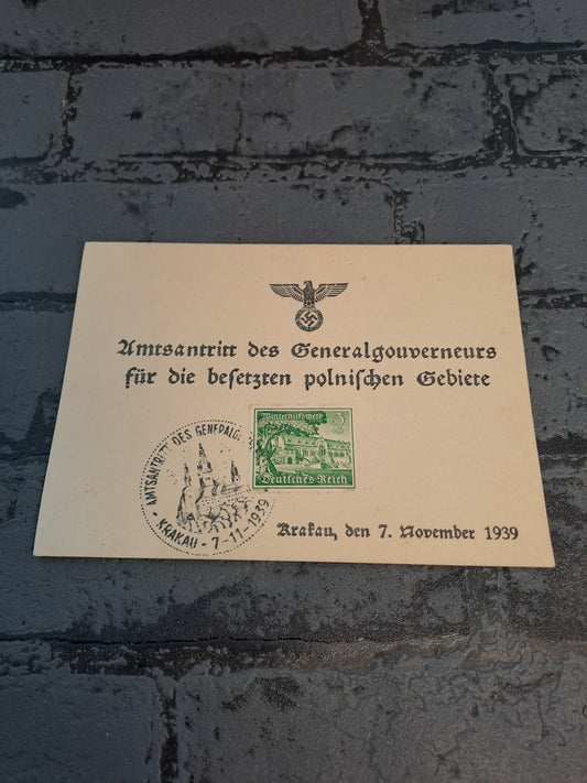 WW2 Postcard Amtsantritt Des Generalgouverneurs Krakau 1939