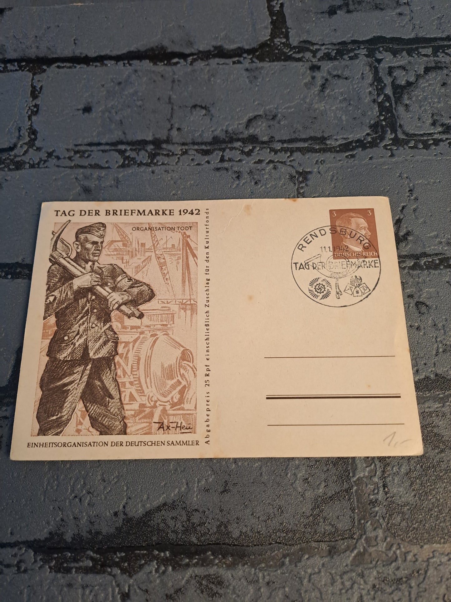 WW2 Postcard Tag Der Briefmarke 1942