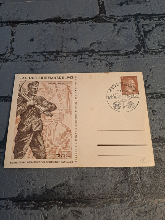 WW2 Postcard Tag Der Briefmarke 1942