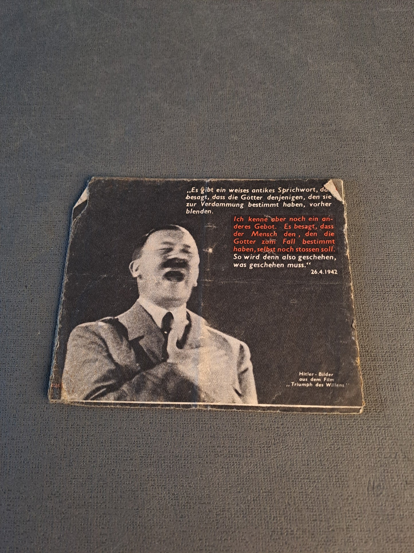 WW2 Anti Nazi Flyer Gebt Mir 4 Jahre Zeit / WW2 Anti Nazi Flyveblad Gebt Mir 4 Jahre Zeit