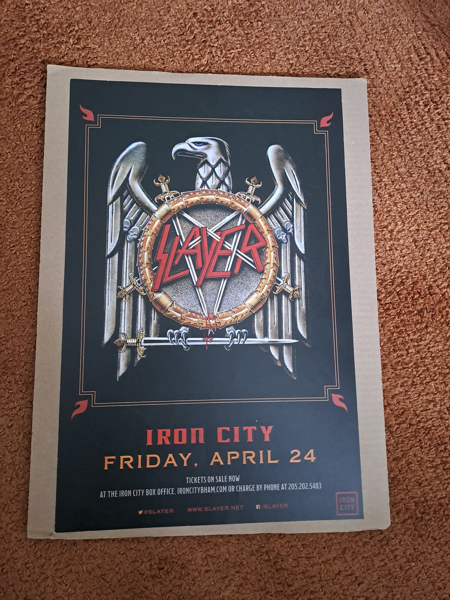 Slayer Concert Poster / Slayer Koncert Plakat
