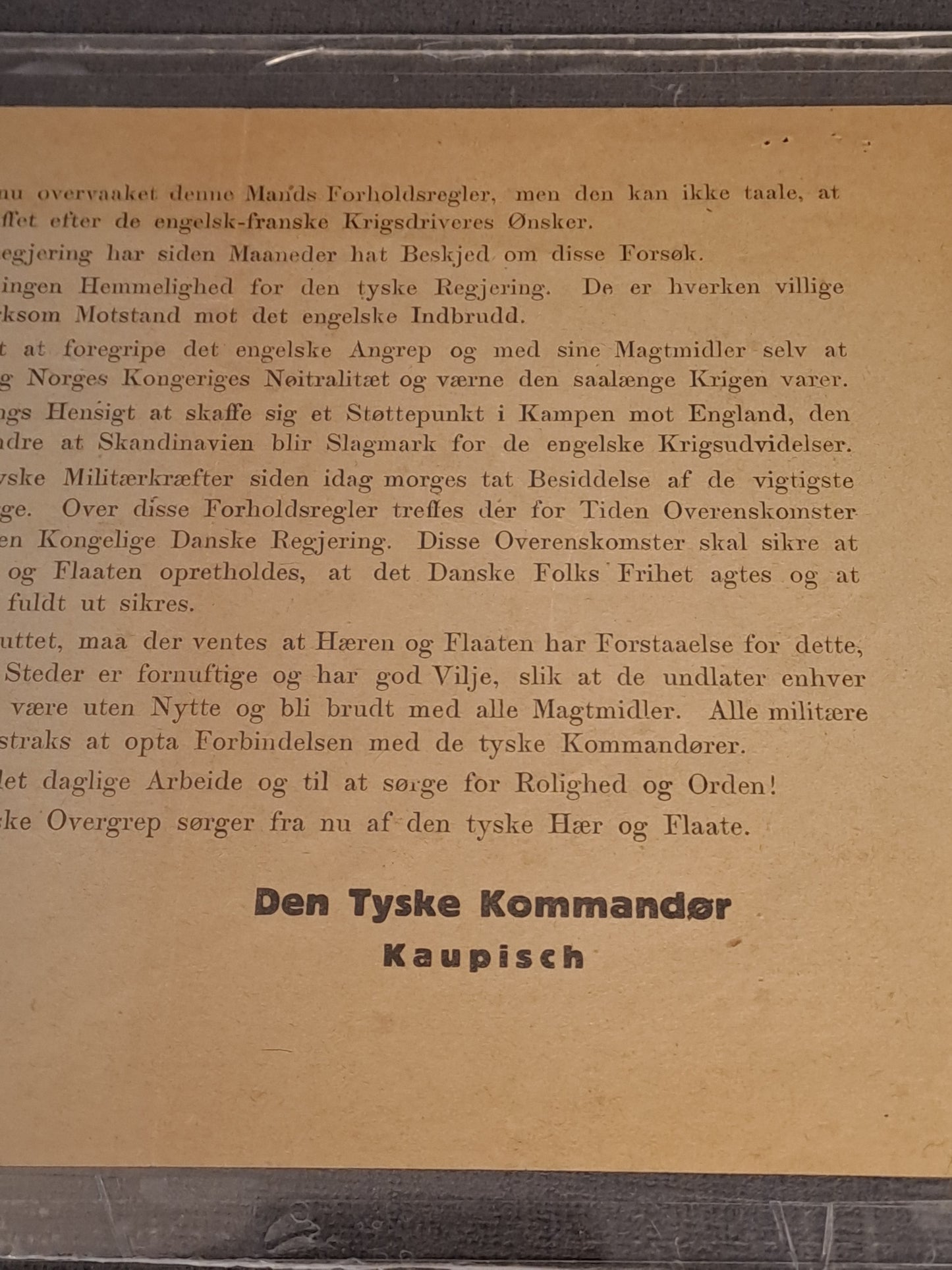 WW2 "Oprop" German Flyer to The Danish People 9. April 1940 / WW2 "Oprop" Tysk Flyer til Det Danske Folk 9. April 1940