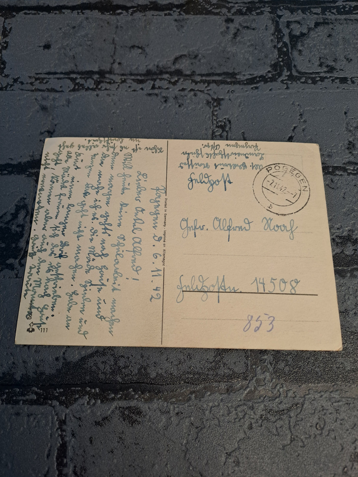 WW2 Postcard Varis Rauber Racial 1942