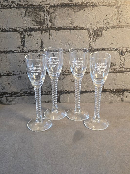 Holmegaard 4x Aalborg Snapseglas