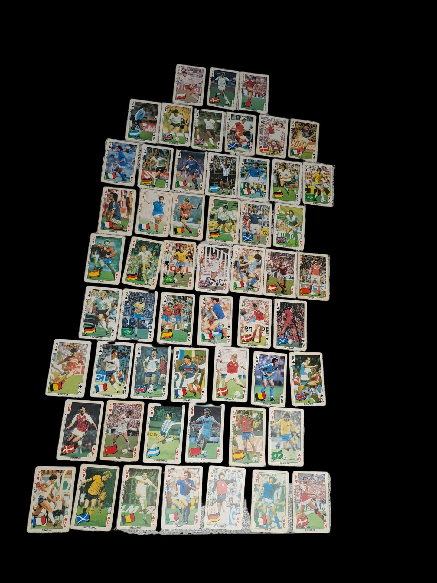 Dandy Football Playing Cards 1986 Complete Set / Dandy Fodbold Spillekort 1986 Komplet Sæt