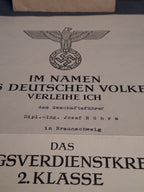 WW2 War Merit Cross 2nd Class with Envelope and Award Document