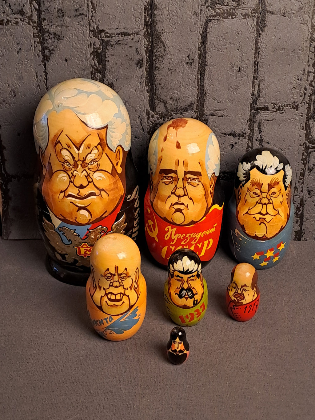 Vintage Matryoshka Dolls Russian Presidents