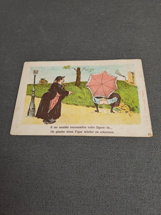 Xavier Sager French Erotic/Humoristic Postcard 1910 / Xavier Sager Fransk Erotisk/Humoristisk Postkort 1910