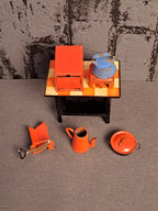 Tekno Denmark Miniature Gas Stove and Kitchen Tools