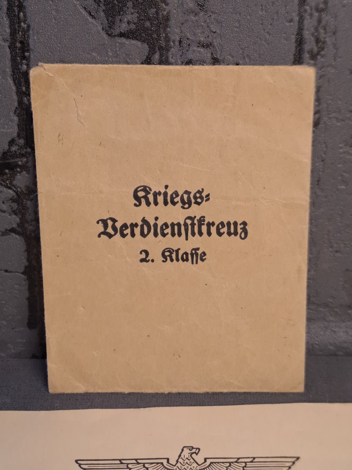 WW2 Kriegsverdienstkreuz 2. Klasse with Envelope and Document / WW2 Krigsfortjenestesmedalje 2. Klasse med Konvolut og Tildelingsbevis