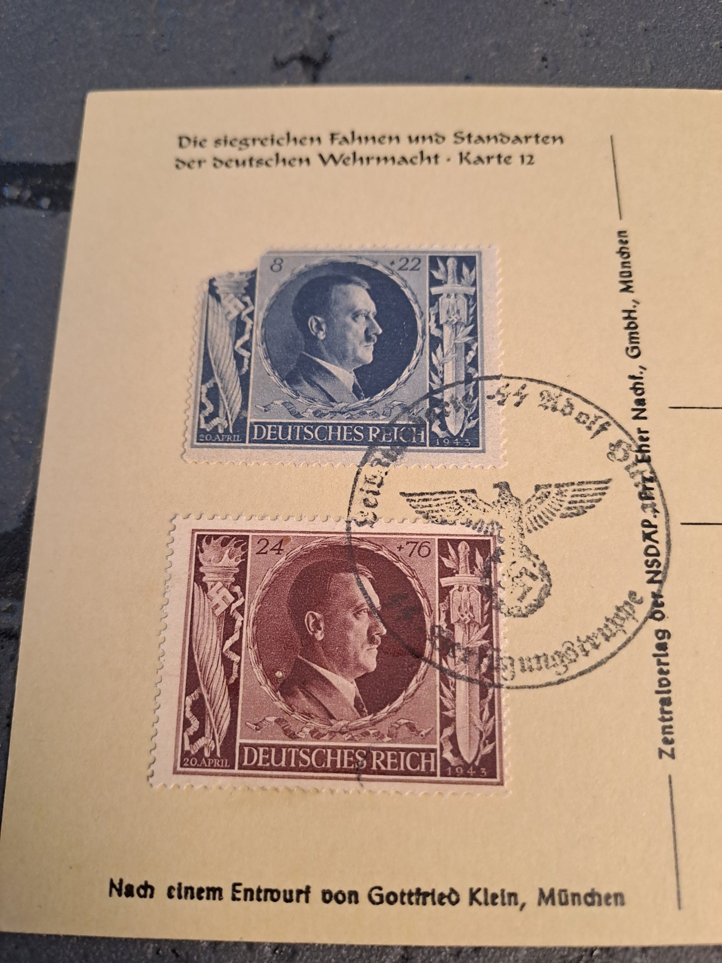 WW2 Postcard Kavallerie Die Siegreichen Fahnen Und Standarten Karte 12