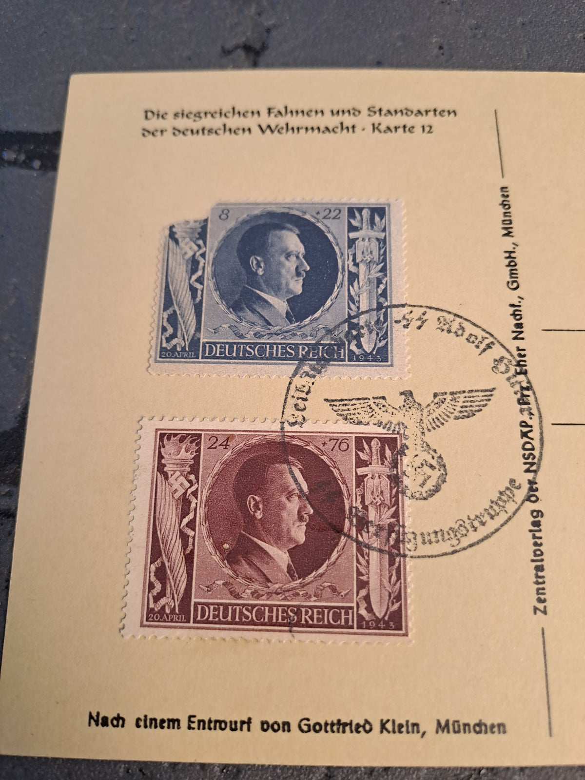 WW2 Postcard Kavallerie Die Siegreichen Fahnen Und Standarten Karte 12