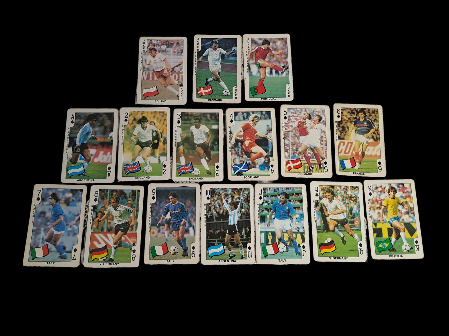 Dandy Football Playing Cards 1986 Complete Set / Dandy Fodbold Spillekort 1986 Komplet Sæt