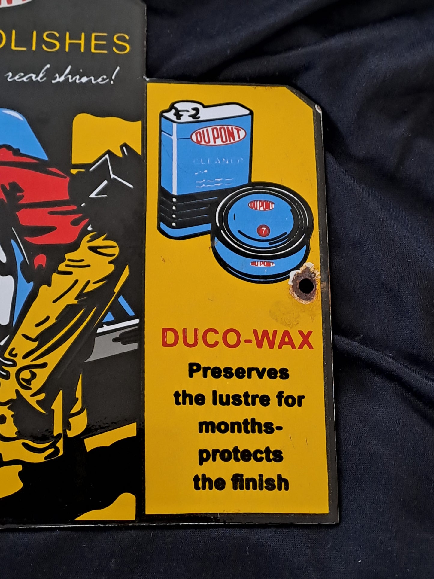 Dupont Auto Polishes Enamel Sign / Dupont Auto Polishes Emaljeskilt