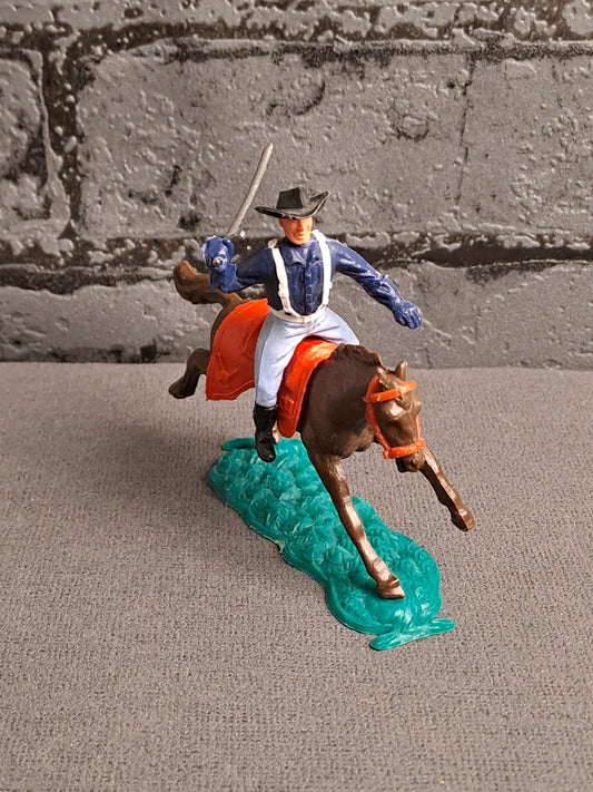 Timpo Toys U.S Cavalry Soldier on Horse / Timpo Toys U.S Kavaleri Soldat på Hest