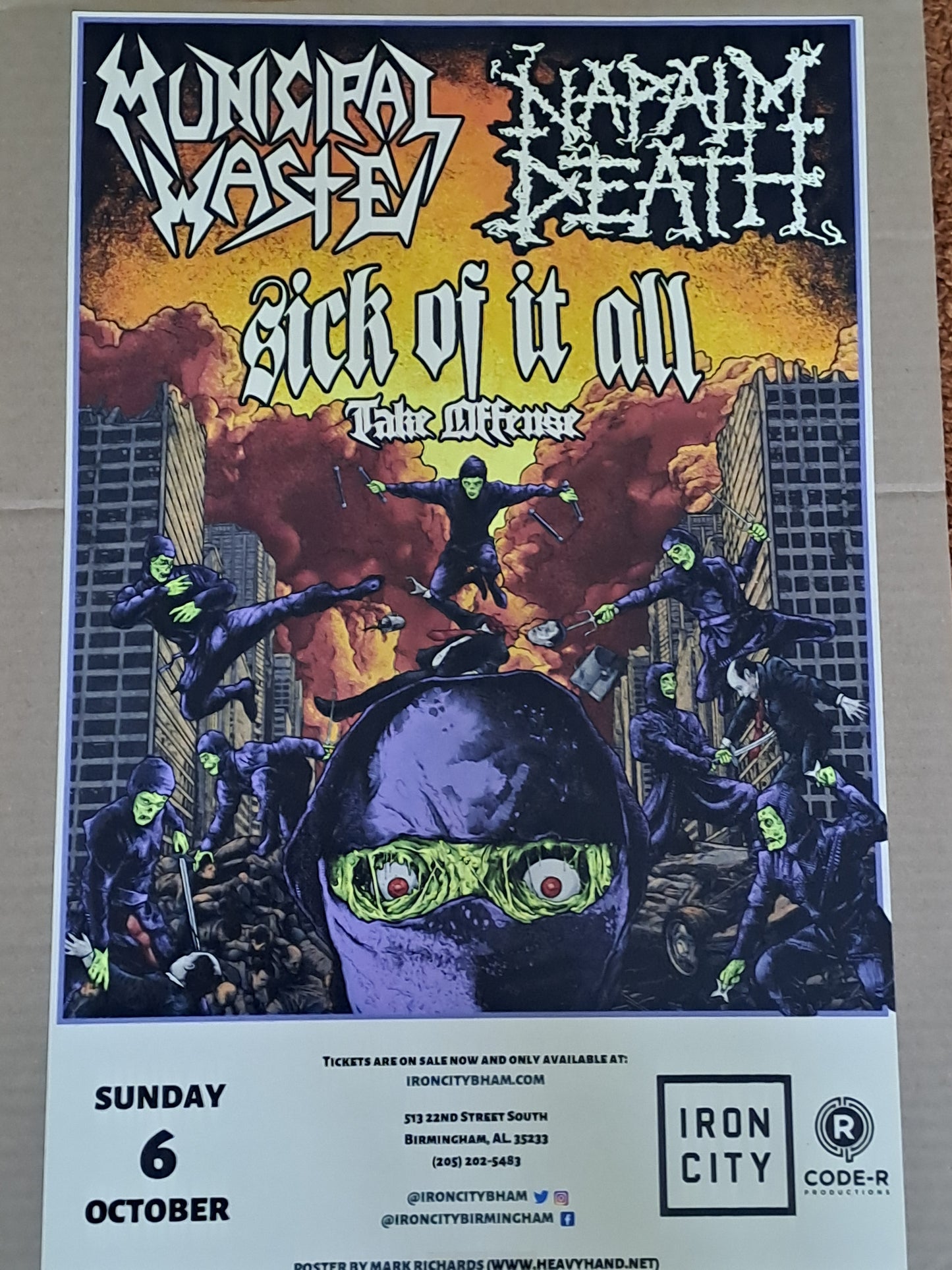 Municipal Waste Concert Poster / Municipal Waste Koncert Plakat