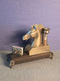 Messing Lysestage med Hest / Candleholder in Brass with Horse