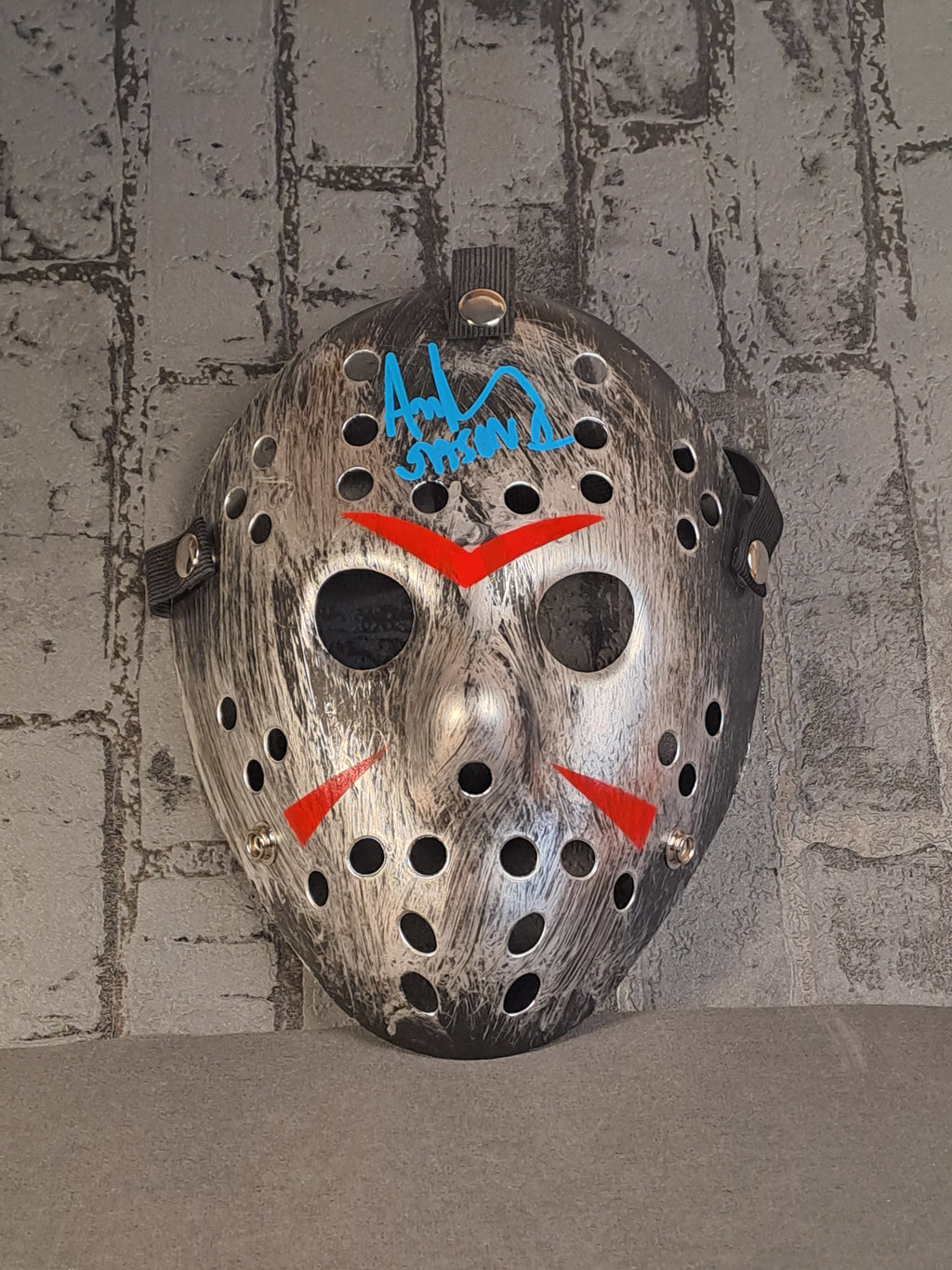 Friday the 13th Silver Ice Hockey Mask with Autograph