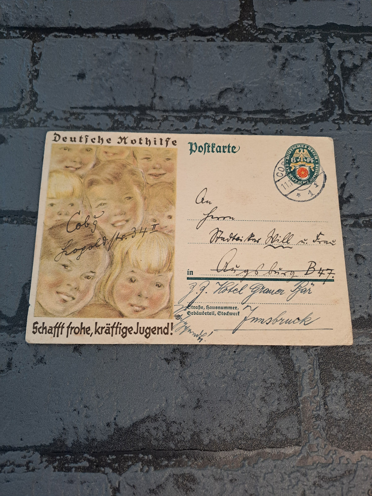 WW2 Postcard German Emergency Relief