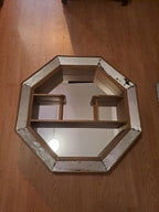 Vintage Octagon Mirror with Shelves Regency Style