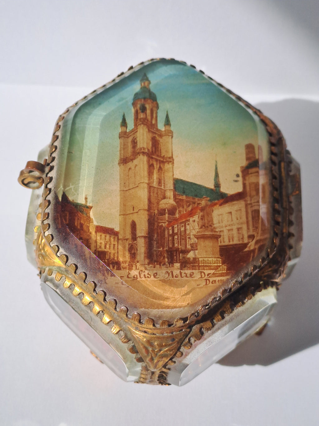French Antique Ormolu Jewelry Box / Fransk Antik Ormolu Smykkeskrin
