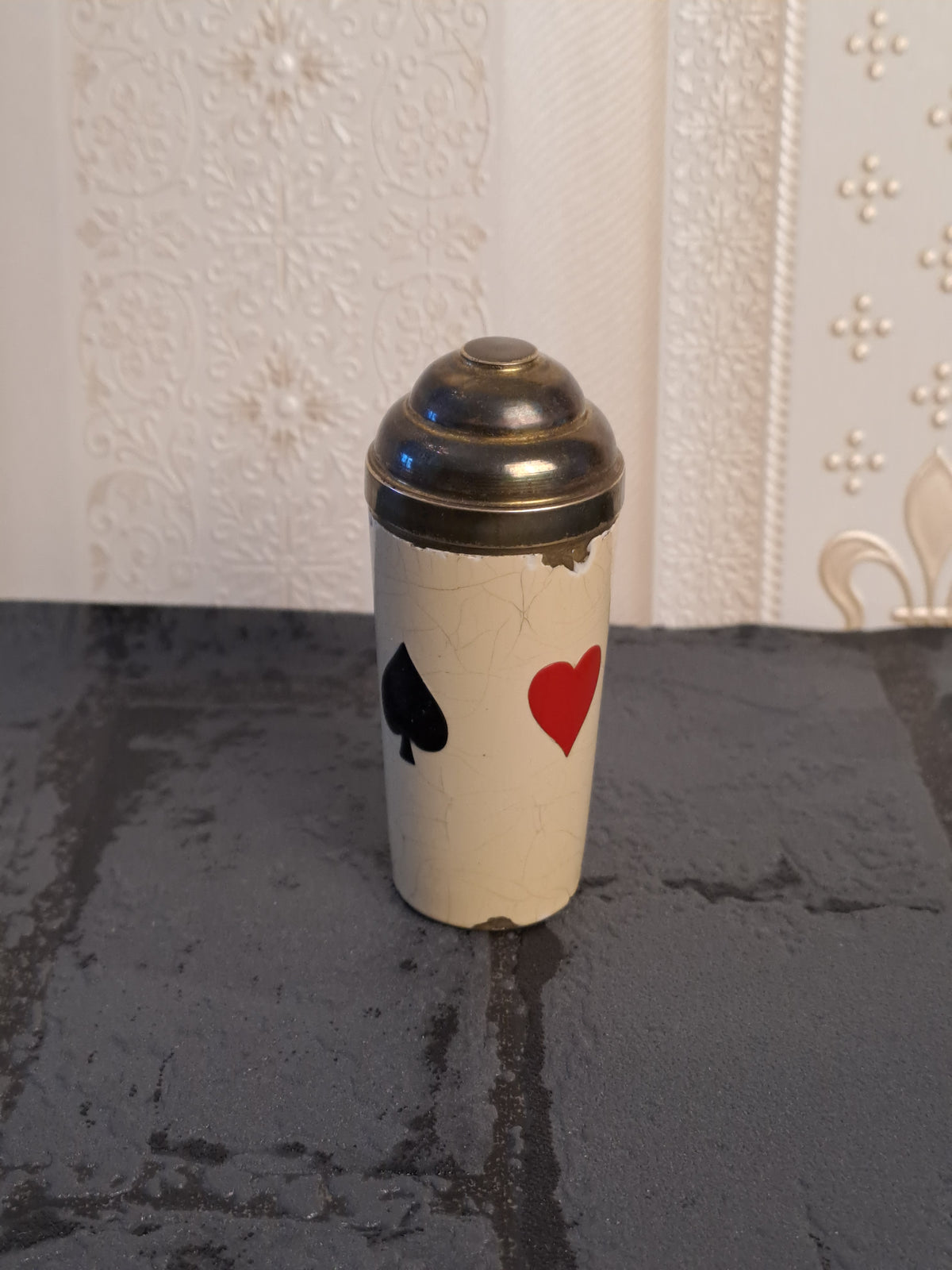 Vintage Enamel Dice Cup
