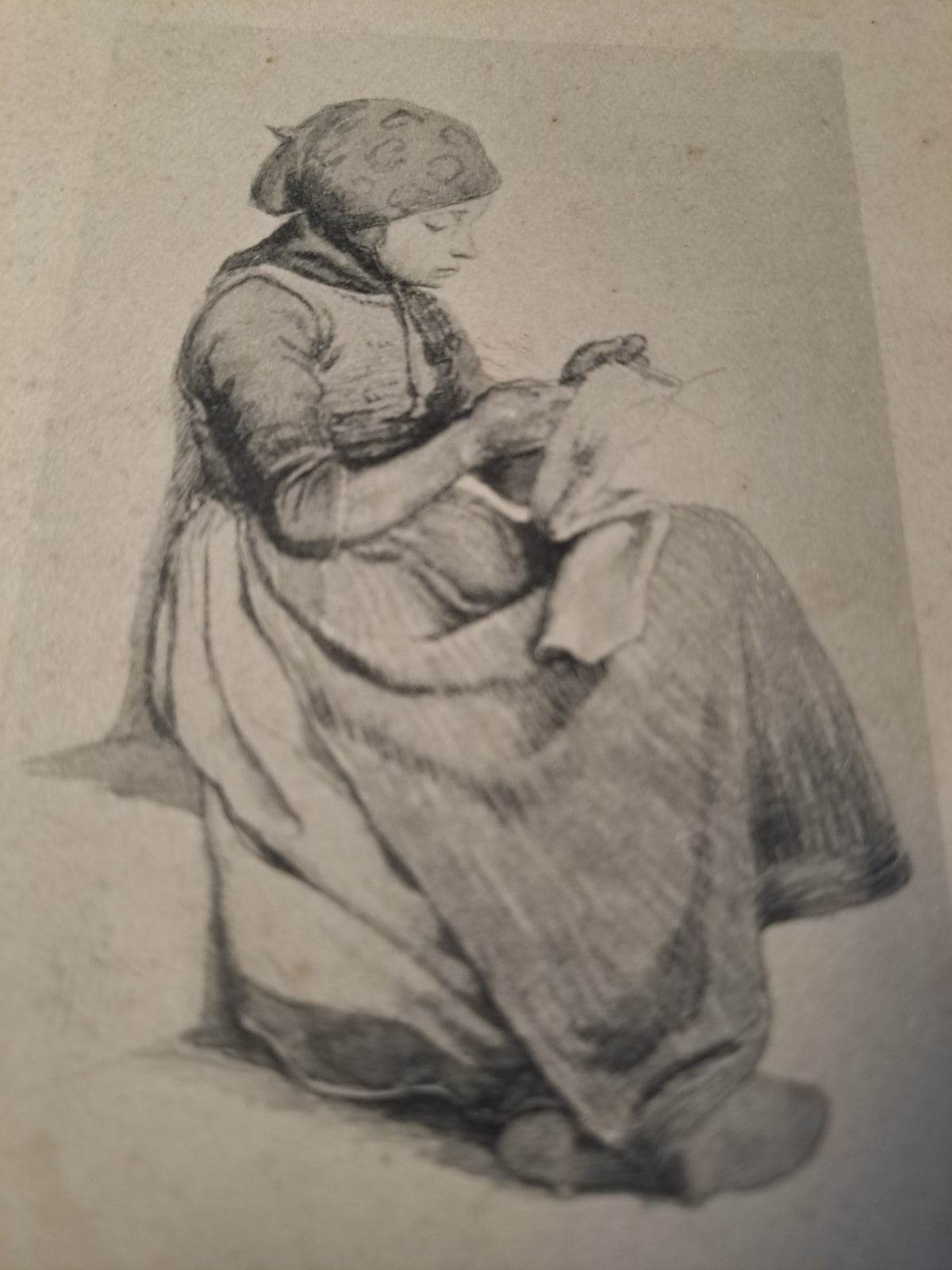 Greeting card 1900/10 Etching by Carl Bloch(?)