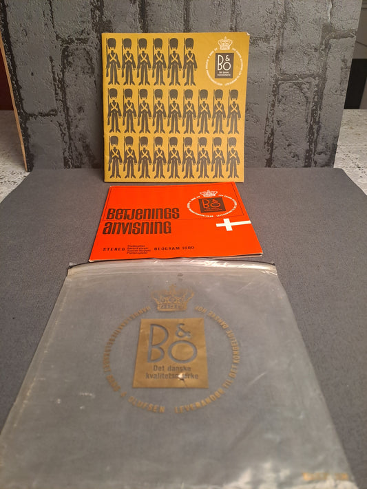 B&O Manual Beogram 1000 and Product Book 1967