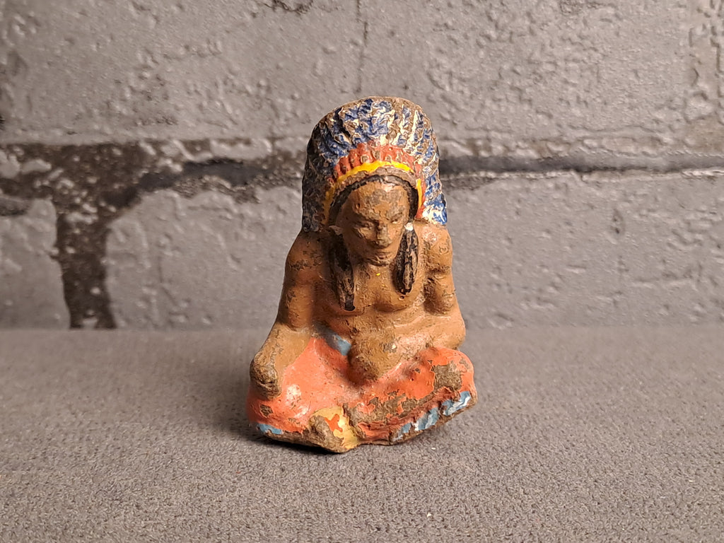 Lineol and Elastolin Indians with Fire Place / Lineol og Elastolin Indianere med Ildsted