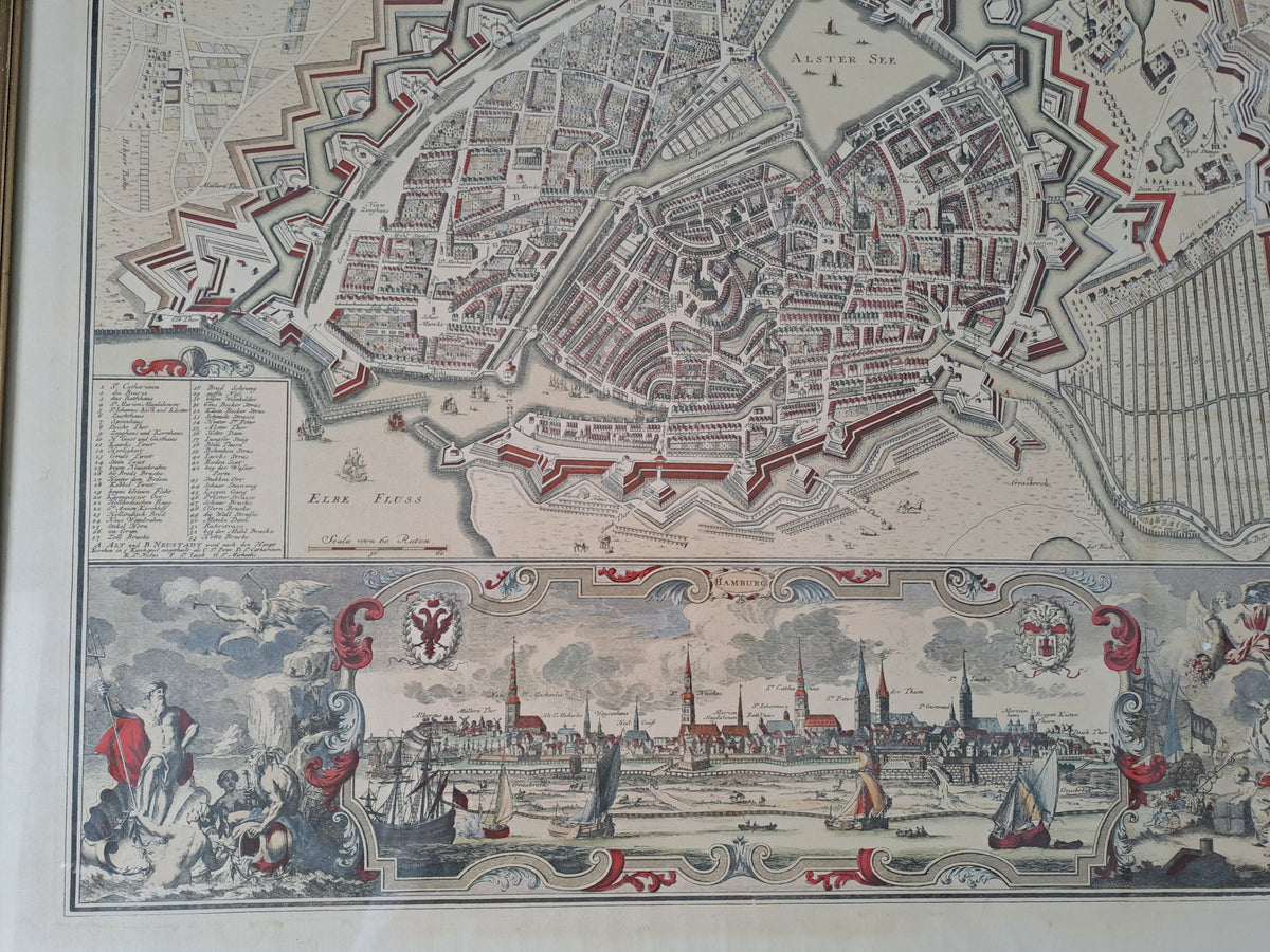 Hamburg Old Historical Map / Hamburg Old View Map