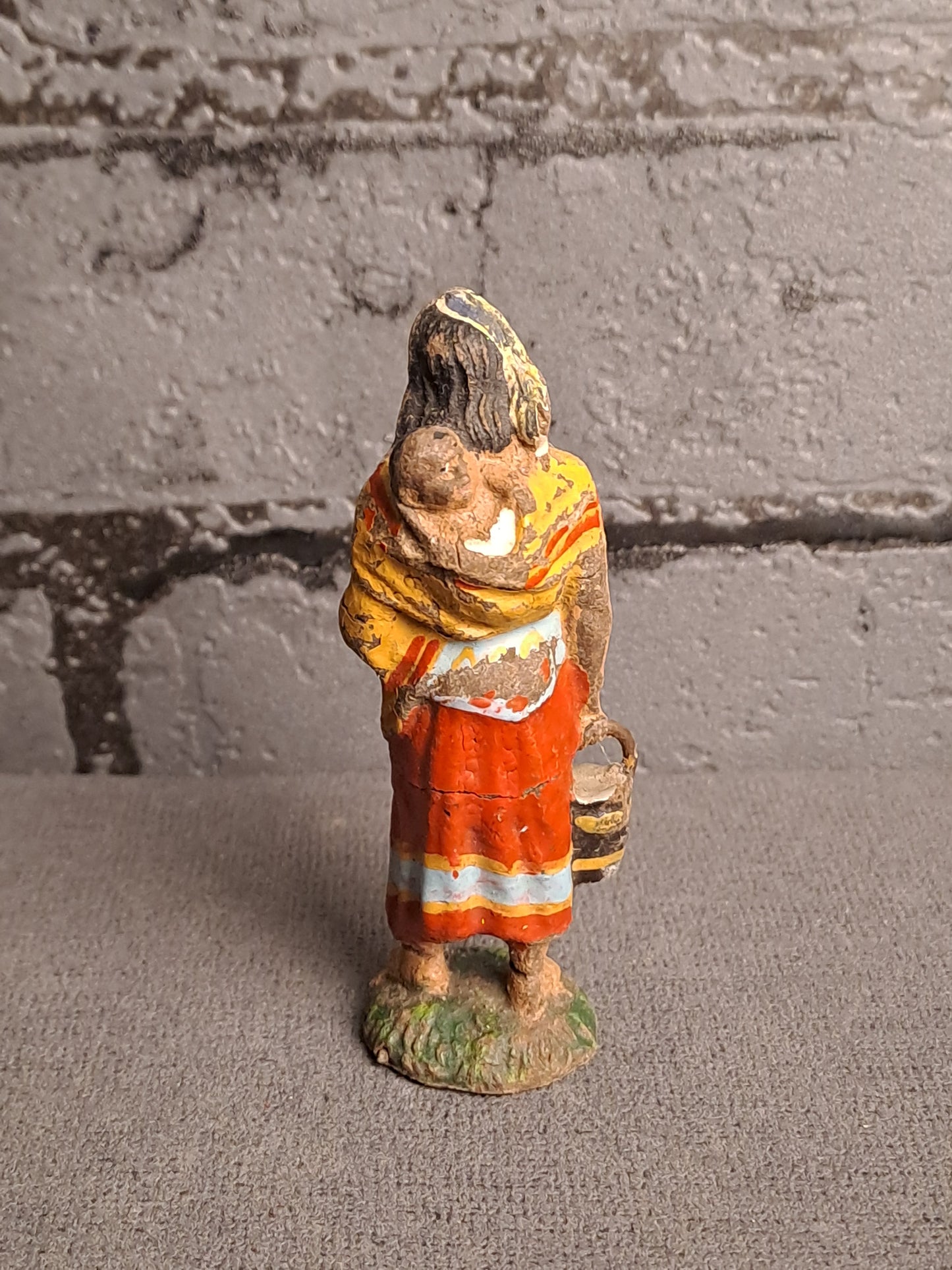 Lineol Indian Woman with Child 1930's / Lineol Indiansk Kvinde med Barn 1930erne