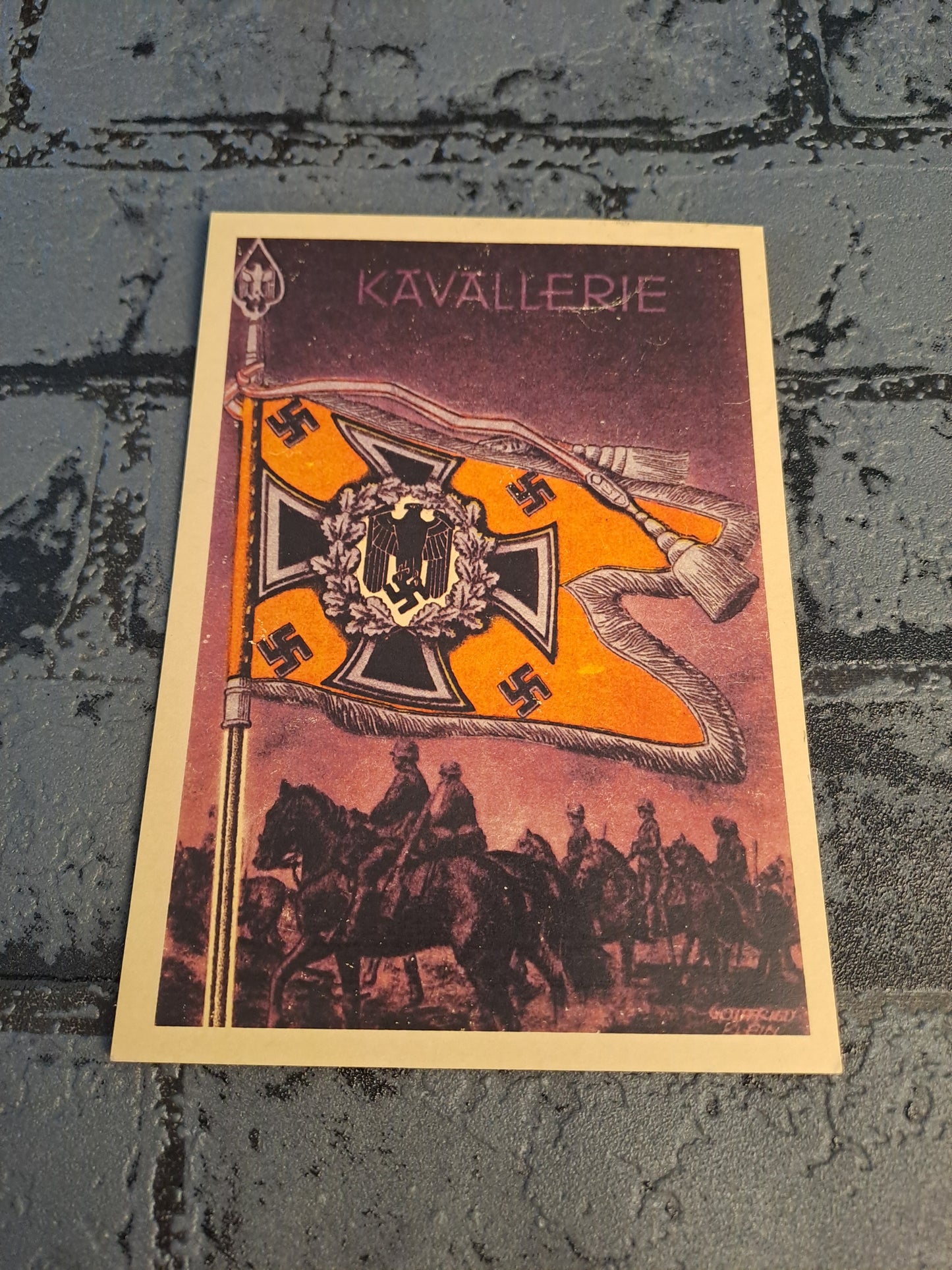 WW2 Postcard Kavallerie Die Siegreichen Fahnen Und Standarten Karte 12