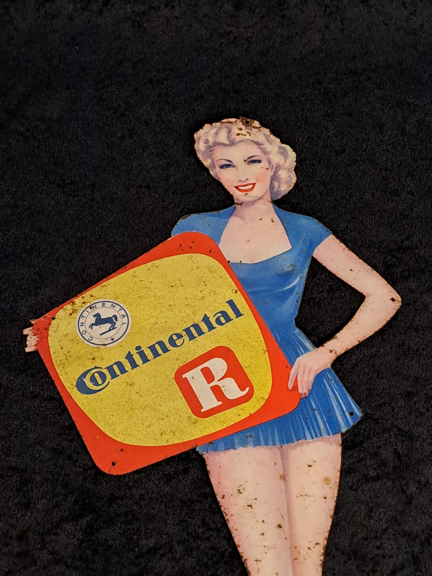 Continental Advertising Metal Sign 1950's / Continental  Reklameskilt i Metal 1950'erne