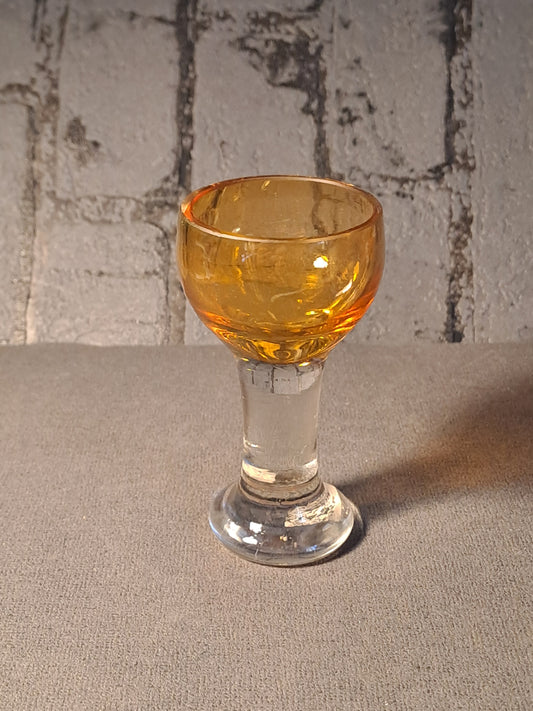 Little Shot Glass Smoked Yellow / Lille Snapseglas Røg Gul