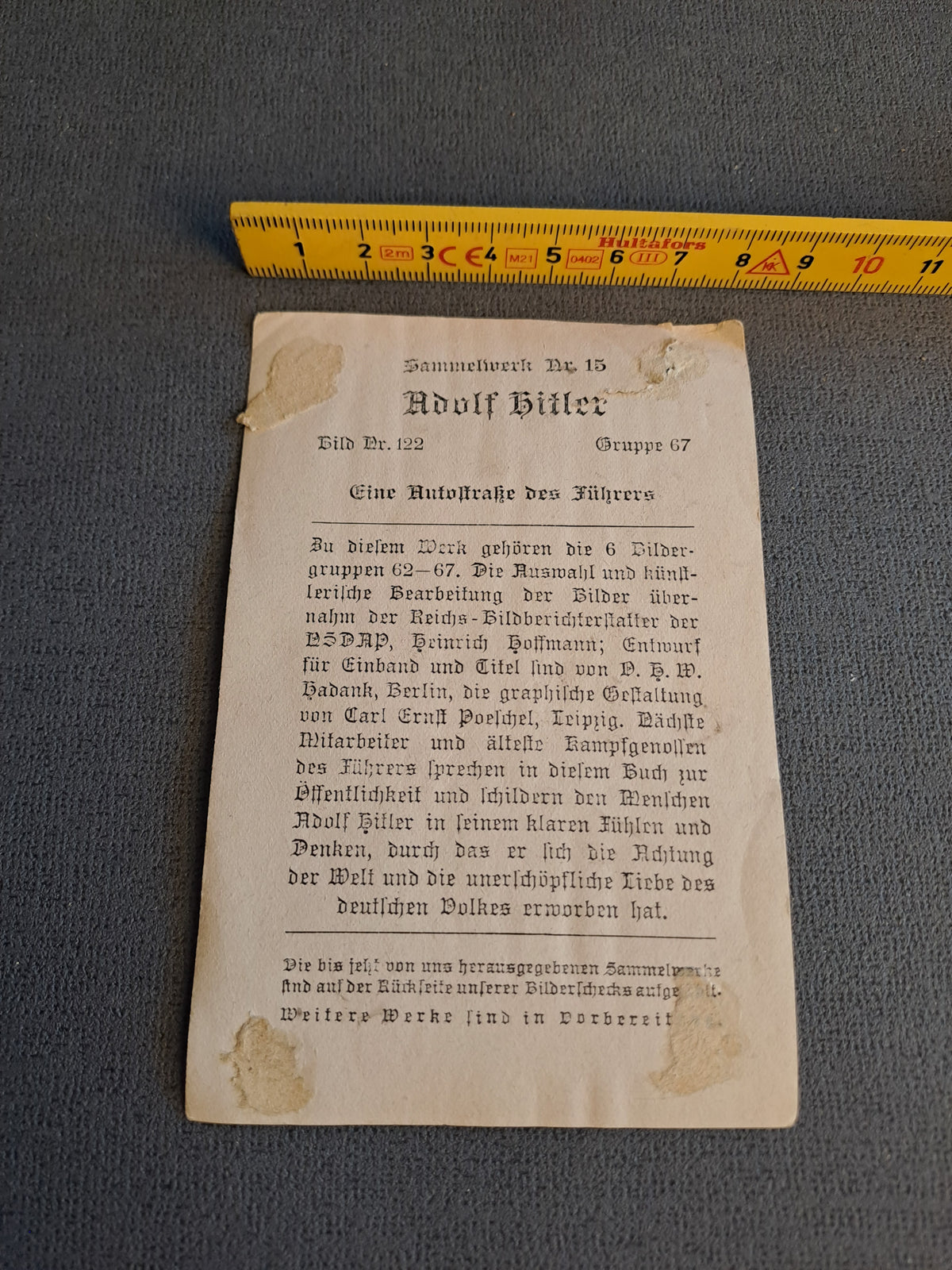 Collecting Card / Samlebillede - Autostrasse Des Fuhrers